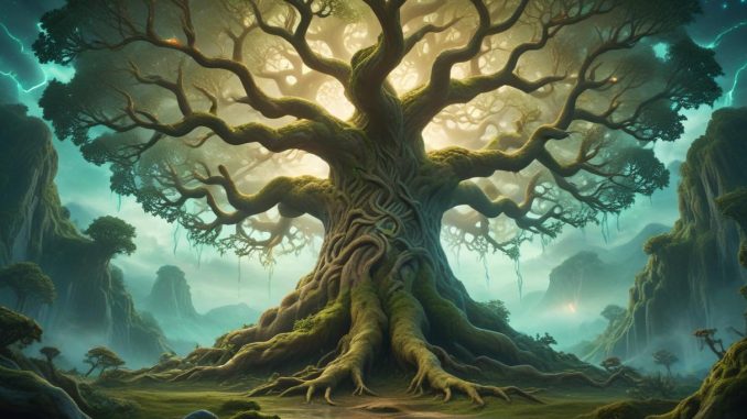Yggdrasil och dess synonymer illustration