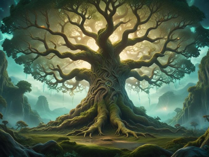 Yggdrasil och dess synonymer illustration